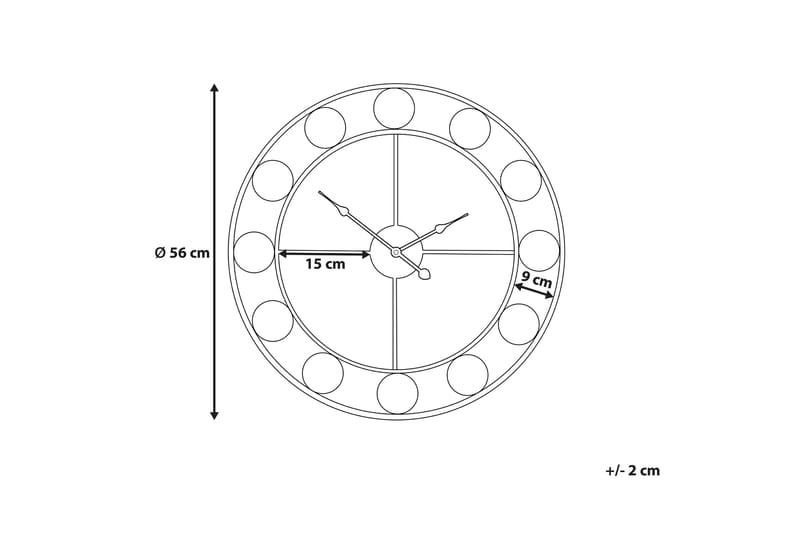 Veggklokke Reiden 56 cm - Flerfarget - Interiør - Veggdekorasjon - Klokker