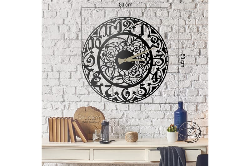 Veggklokke Salemal 50x50 cm - Metall/Svart - Interiør - Veggdekorasjon - Klokker