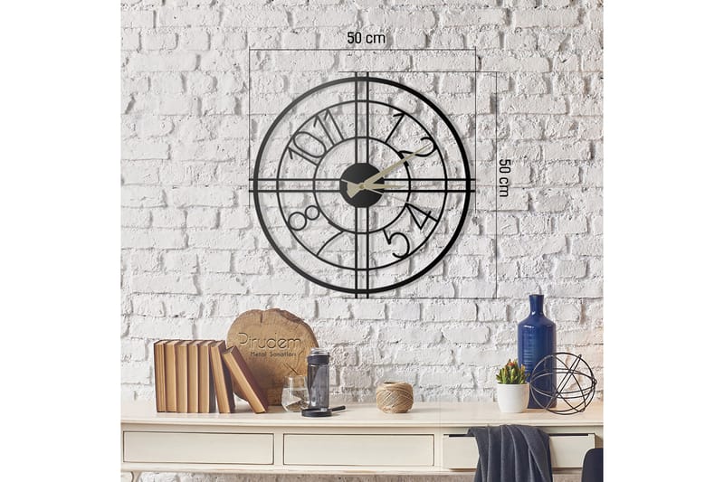 Veggklokke Salemal 50x50 cm VP Spain - Metall/Svart - Interiør - Veggdekorasjon - Klokker