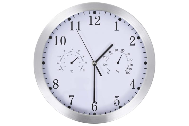 Veggur med kvartsurverk hygrometer og termometer 30 cm hvit - Klokker - Dekorasjon & innredningsdetaljer