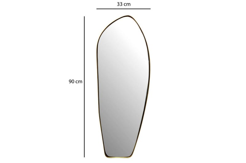 Speil Wohnling Asymmetrisk metallramme oval 90 cm - Interiør - Speil - Gangspeil