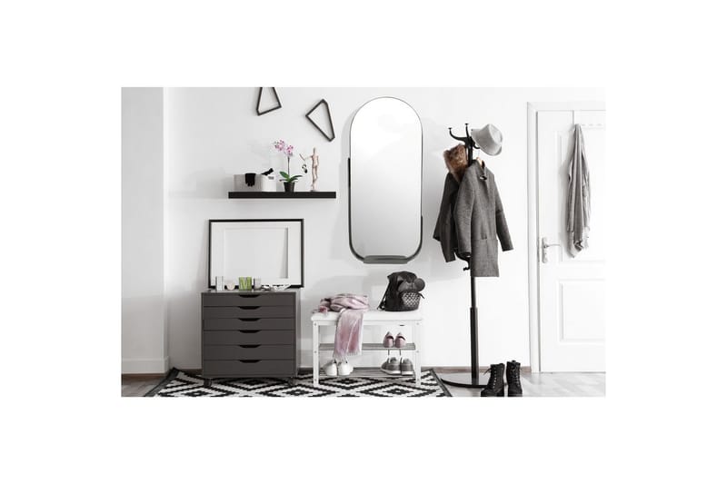 Speil Wohnling Asymmetrisk metallramme oval 90 cm - Interiør - Veggdekorasjon - Dekorativ plast