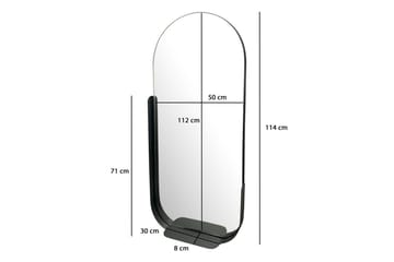 Speil Wohnling Asymmetrisk metallramme oval 90 cm - Interiør - Veggdekorasjon - Dekorativ plast