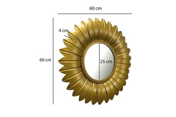Speil Wohnling Blomst Stil Metallramme Rund 60 cm - Interiør - Veggdekorasjon - Dekorativ plast