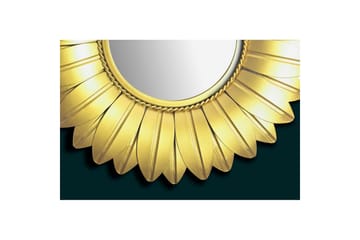 Speil Wohnling Blomst Stil Metallramme Rund 60 cm - Interiør - Veggdekorasjon - Dekorativ plast