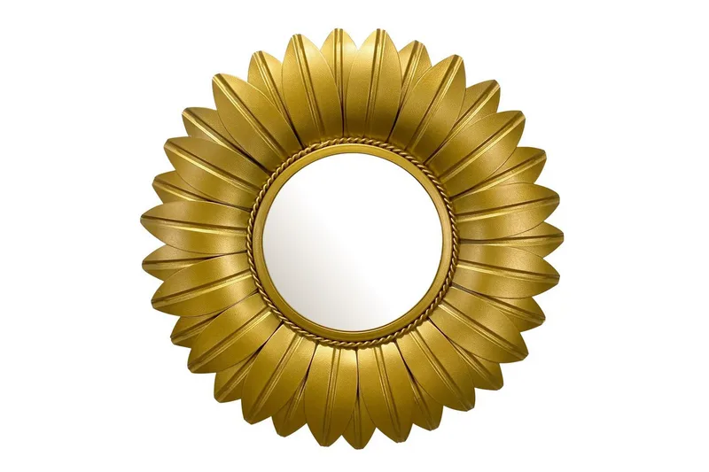 Speil Wohnling Blomst Stil Metallramme Rund 60 cm