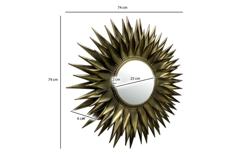 Speil Wohnling Solstil Metallramme Rund 60 cm - Interiør - Veggdekorasjon - Dekorativ plast