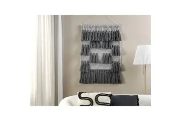 Väggdekoration i tyg Beliani Jiwa Graphite grey - Interiør - Maleri & posters - Lerretsbilder