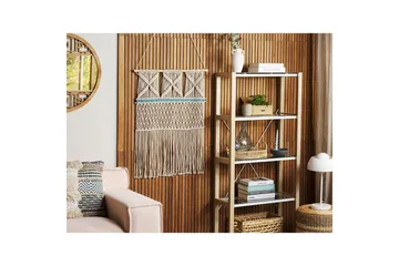 Väggdekoration i tyg Beliani Kalady Beige||Light blue - Interiør - Maleri & posters - Lerretsbilder
