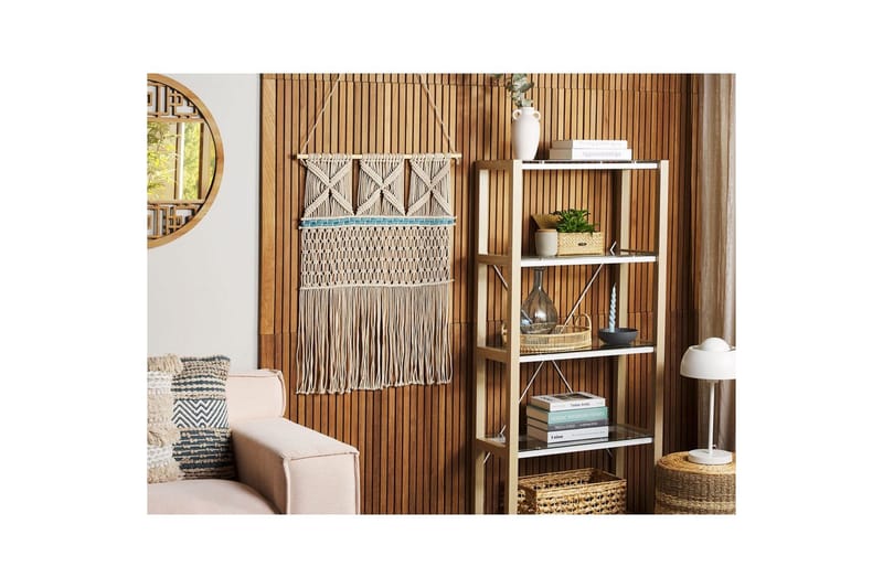 Väggdekoration i tyg Beliani Kalady Beige||Light blue - Interiør - Maleri & posters - Lerretsbilder