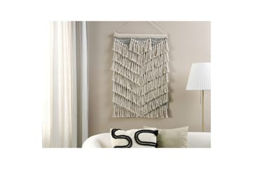 Väggdekoration i tyg Beliani Kotra Beige||Graphite grey - Interiør - Maleri & posters - Lerretsbilder