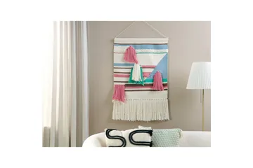 Väggdekoration i tyg Beliani Moola Beige||Pink||blue||Brown||Green - Interiør - Maleri & posters - Lerretsbilder