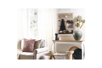 Väggdekoration i tyg Beliani Sangar Black||Beige||Brown||Pink||White - Interiør - Maleri & posters - Lerretsbilder