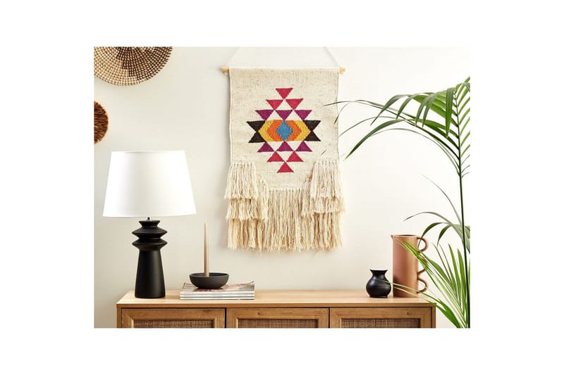 Väggdekoration i tyg Beliani Vehari Beige||Multicolored - Interiør - Maleri & posters - Lerretsbilder