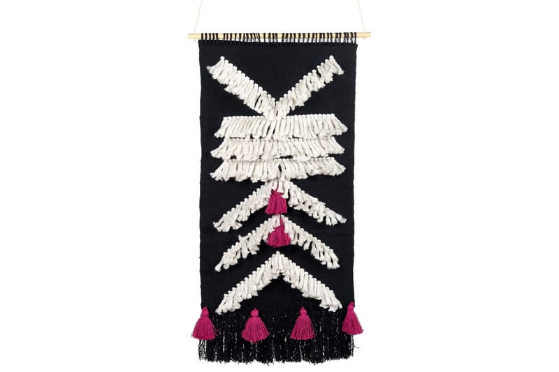 Väggdekoration i tyg Beliani Pakpattan Black||White||Hot Pink