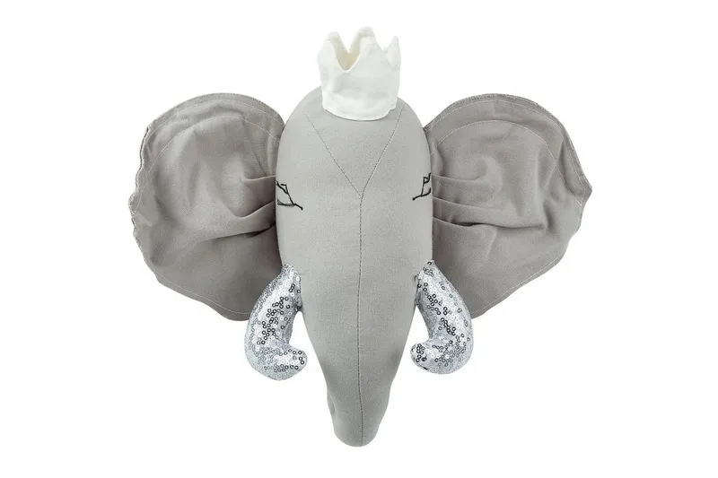 Väggdekorationer för barn Beliani Tantor Grey||Silver||White