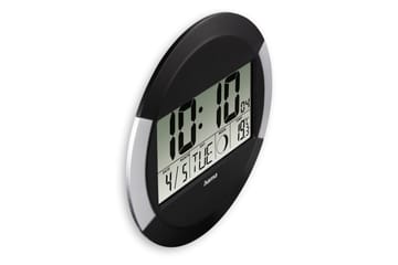 Veggur Hama Ischia med Radio Svart/Sølv - Svart - Interiør - Veggdekorasjon - Klokker