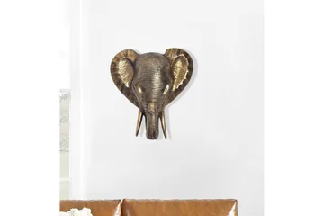Veggdekorasjon Wohnling Elefant polert aluminiumstøp veggfeste industriell - Interiør - Veggdekorasjon