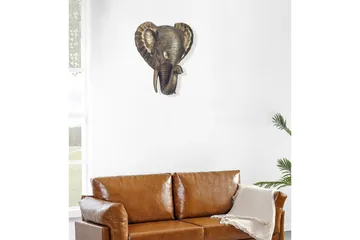 Veggdekorasjon Wohnling Elefant polert aluminiumstøp veggfeste industriell - Interiør - Veggdekorasjon