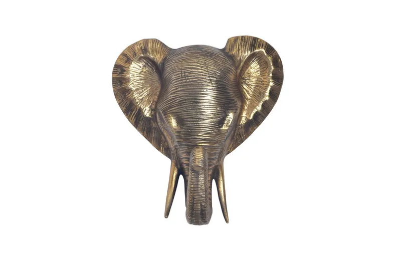 Veggdekorasjon Wohnling Elefant polert aluminiumstøp veggfeste industriell