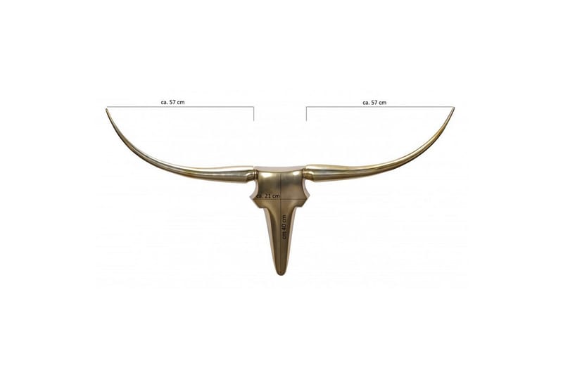 Veggdekorasjon Wohnling Okse Håndpolert Aluminium Industriell Gull, 125 cm - Gull, 125 cm - Interiør - Veggdekorasjon