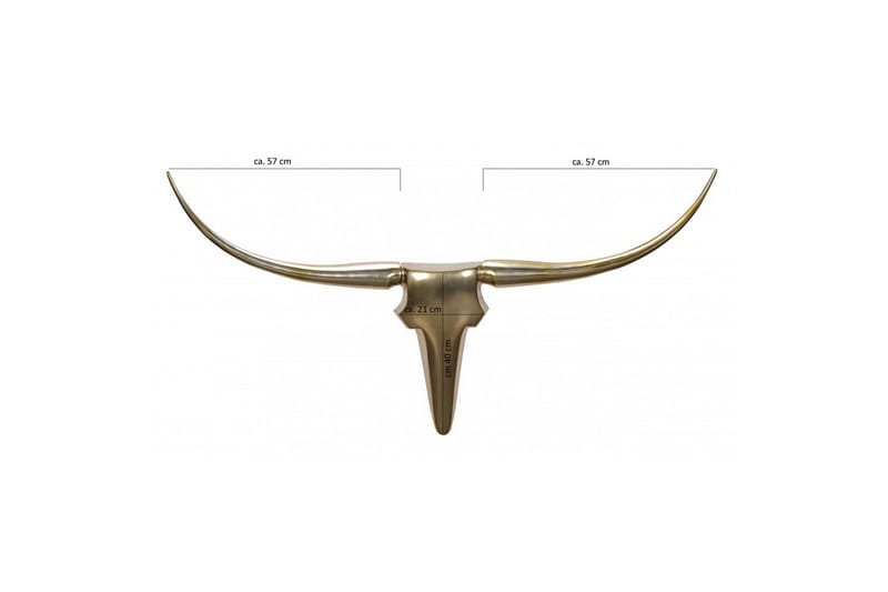 Veggdekorasjon Wohnling Okse Håndpolert Aluminium Industriell Gull, 125 cm - Gull, 125 cm - Interiør - Veggdekorasjon