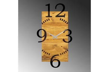 Wooden Clock 2 - Svart/Valnøtt - Interiør - Veggdekorasjon - Klokker