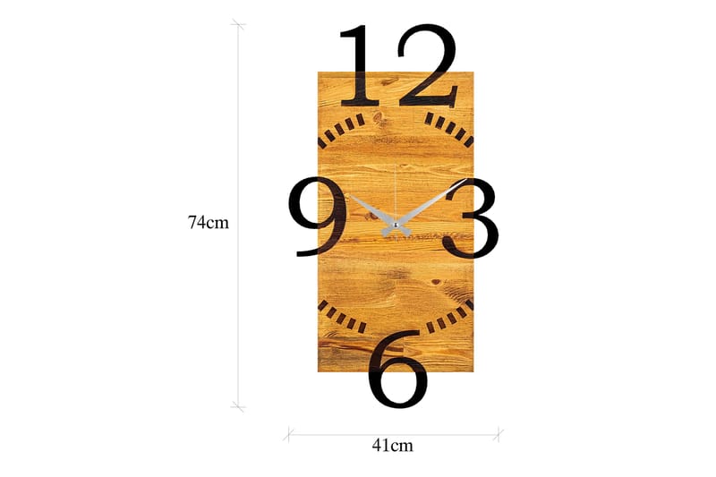 Wooden Clock 2 - Svart/Valnøtt - Interiør - Veggdekorasjon - Klokker