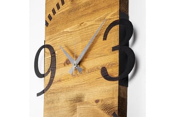 Wooden Clock 2 - Svart/Valnøtt - Interiør - Veggdekorasjon - Klokker