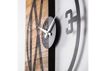 Wooden Clock 24 - Svart/Valnøtt - Interiør - Veggdekorasjon - Klokker