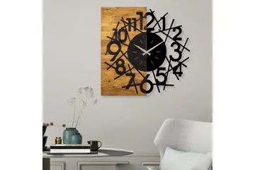 Wooden Clock 26 - Svart/Valnøtt - Interiør - Veggdekorasjon - Klokker