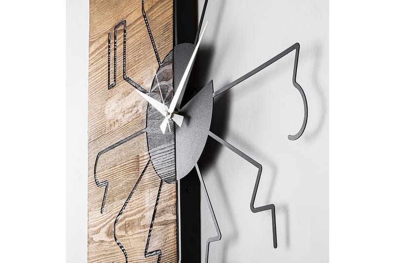 Wooden Clock 29 - Svart/Valnøtt - Interiør - Veggdekorasjon - Klokker