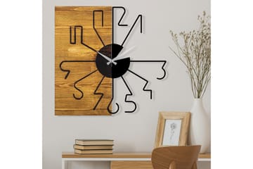 Wooden Clock 29 - Svart/Valnøtt - Interiør - Veggdekorasjon - Klokker