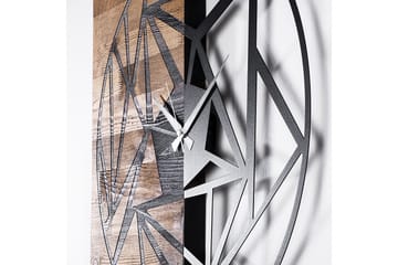 Wooden Clock 36 - Svart/Valnøtt - Interiør - Veggdekorasjon - Klokker