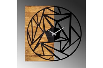 Wooden Clock 36 - Svart/Valnøtt - Interiør - Veggdekorasjon - Klokker