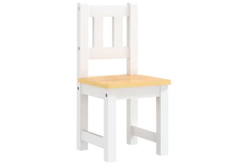3-delers bord- og stolsett for barn hvit og beige MDF - Hvit - Barnebord