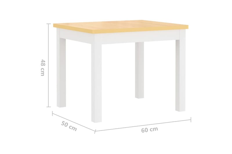3-delers bord- og stolsett for barn hvit og beige MDF - Hvit - Barnebord