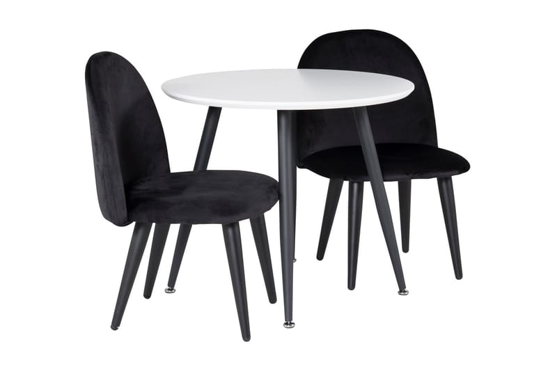 Carltone Spisegruppe 60 cm Rund med 2 Spisestoler Fløyel - Barnebord og stoler