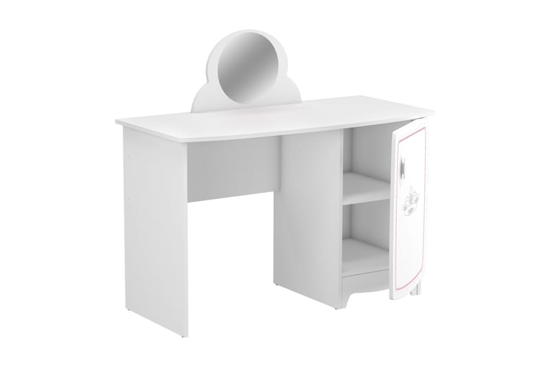 Barneskrivebord Mamusic med Speil 59 cm - Hvit/Rosa - Skrivepult barn