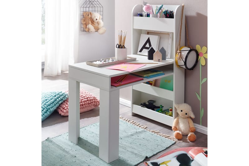 Barneskrivebord Rachid 90 cm Rektangulær - Hvit - Skrivepult barn