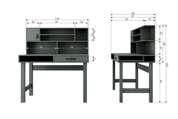 Skrivebord Cachafol - Grå - Møbler - Barnemøbler - Barnebord - Skrivepult barn