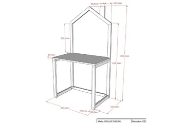Skrivebord Dallas Hvit - Hvit - Møbler - Barnemøbler - Barnebord - Skrivepult barn