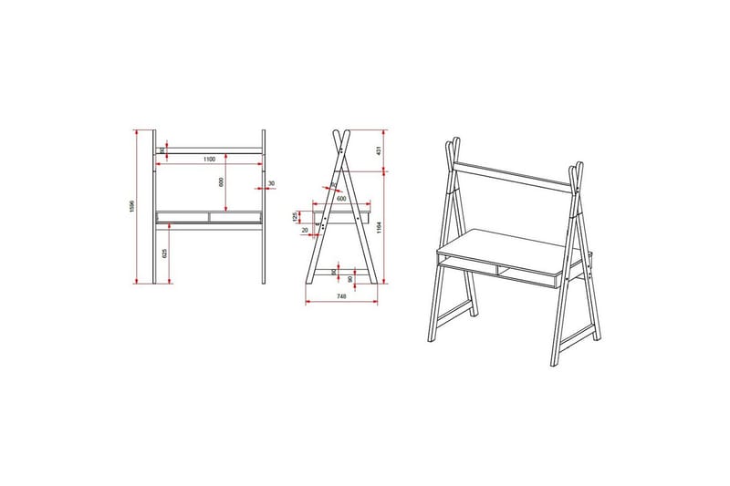 Skrivebord med tak Kiddy - Møbler - Barnemøbler - Barnebord - Skrivepult barn