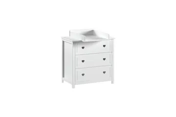 Byrå med skötbord Jaxx Amori Vit Jaxx White - Møbler - Barnemøbler - Barnebord - Stellebord - Stellebord kommode