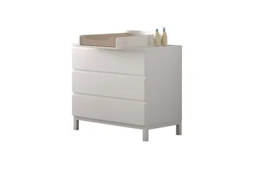 Byrå med skötbord Jaxx Eva Jaxx White - Møbler - Barnemøbler - Barnebord - Stellebord - Stellebord kommode