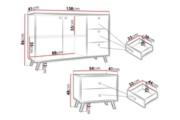 Emyvale Møbelsett For Barnerom - Svart - Møbler - Barnemøbler - Barnemøbelsett