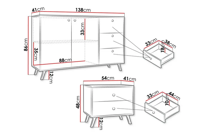 Emyvale Møbelsett For Barnerom - Svart - Møbler - Barnemøbler - Barnemøbelsett