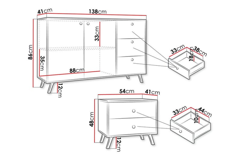 Emyvale Møbelsett For Barnerom - Svart - Møbler - Barnemøbler - Barnemøbelsett