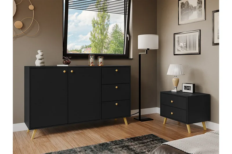 Emyvale Møbelsett For Barnerom - Svart - Møbler - Barnemøbler - Barnemøbelsett