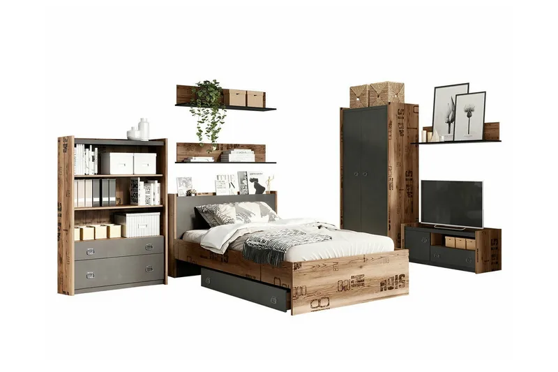 Rathmore Møbelsett For Barnerommet, Grå